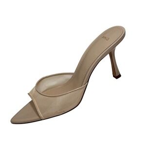MNG Mango classic mesh open back pointed heels in ecru NWT size 40/9